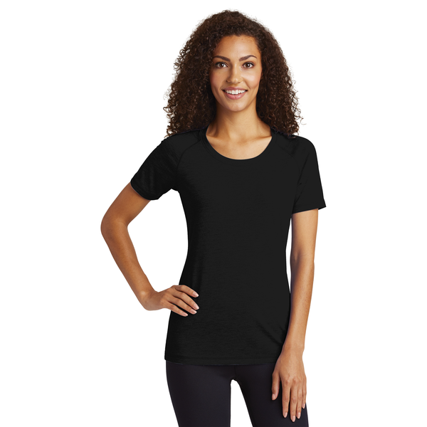 Sport-Tek® PosiCharge® Ladies' Triblend Wicking Scoop Neck Raglan Tee