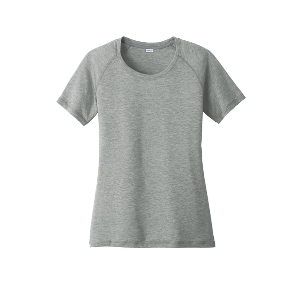 Sport-Tek® PosiCharge® Ladies' Triblend Wicking Scoop Neck Raglan Tee