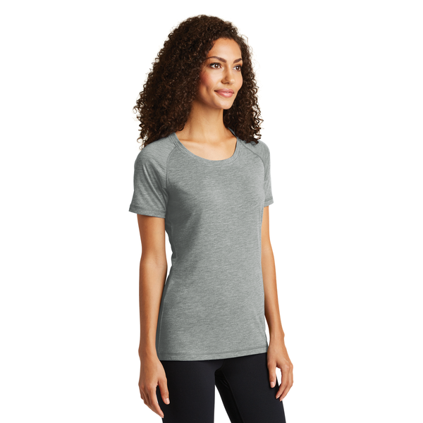 Sport-Tek® PosiCharge® Ladies' Triblend Wicking Scoop Neck Raglan Tee