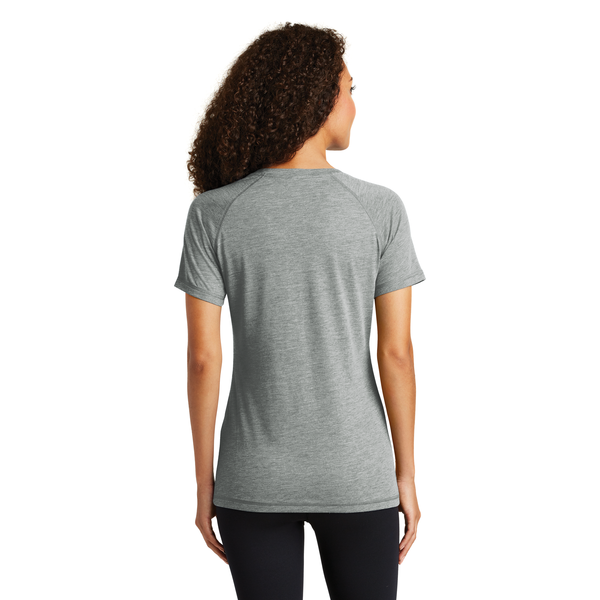 Sport-Tek® PosiCharge® Ladies' Triblend Wicking Scoop Neck Raglan Tee