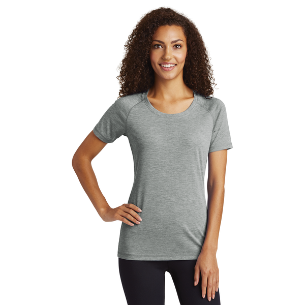Sport-Tek® PosiCharge® Ladies' Triblend Wicking Scoop Neck Raglan Tee