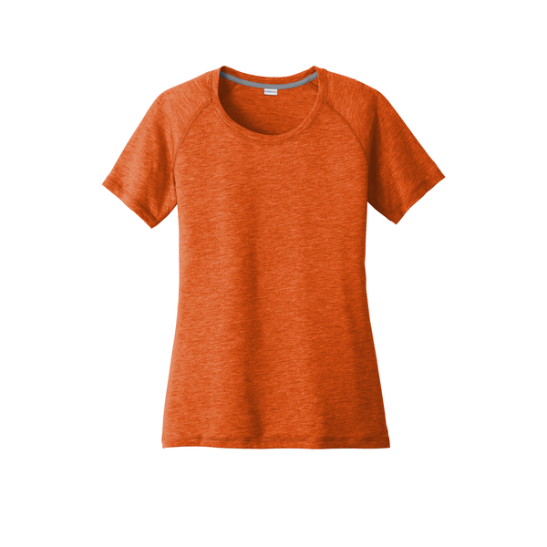Sport-Tek® PosiCharge® Ladies' Triblend Wicking Scoop Neck Raglan Tee