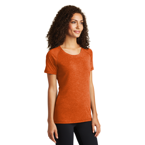 Sport-Tek® PosiCharge® Ladies' Triblend Wicking Scoop Neck Raglan Tee