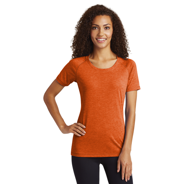 Sport-Tek® PosiCharge® Ladies' Triblend Wicking Scoop Neck Raglan Tee