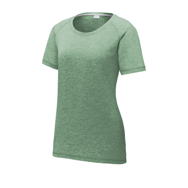 Sport-Tek® PosiCharge® Ladies' Triblend Wicking Scoop Neck Raglan Tee