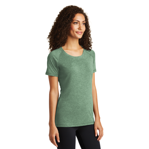 Sport-Tek® PosiCharge® Ladies' Triblend Wicking Scoop Neck Raglan Tee