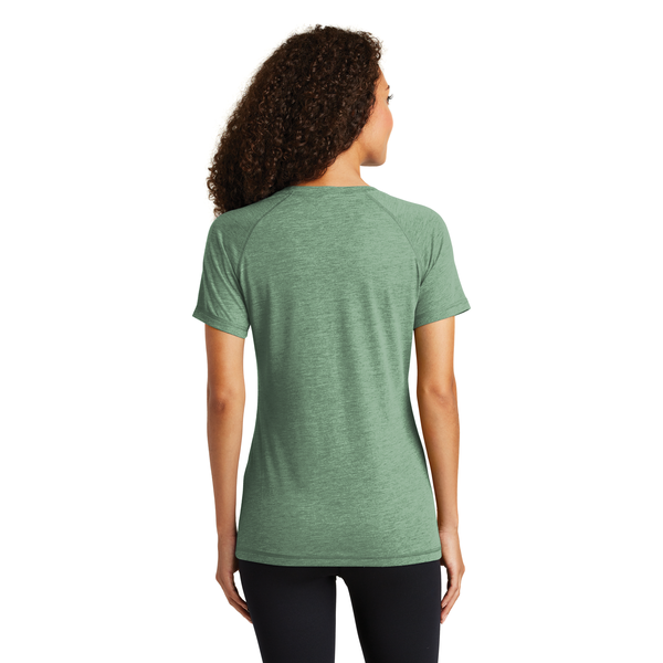 Sport-Tek® PosiCharge® Ladies' Triblend Wicking Scoop Neck Raglan Tee