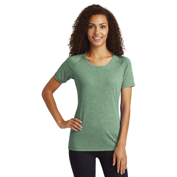 Sport-Tek® PosiCharge® Ladies' Triblend Wicking Scoop Neck Raglan Tee