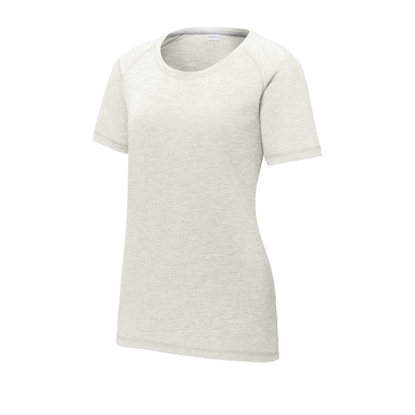 Sport-Tek® PosiCharge® Ladies' Triblend Wicking Scoop Neck Raglan Tee