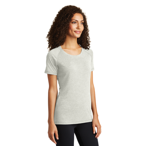 Sport-Tek® PosiCharge® Ladies' Triblend Wicking Scoop Neck Raglan Tee