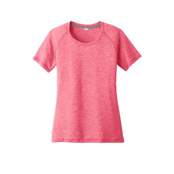 Sport-Tek® PosiCharge® Ladies' Triblend Wicking Scoop Neck Raglan Tee
