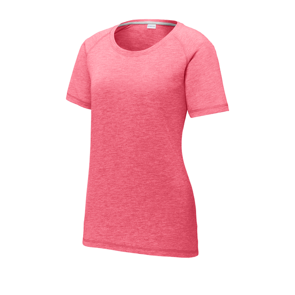 Sport-Tek® PosiCharge® Ladies' Triblend Wicking Scoop Neck Raglan Tee