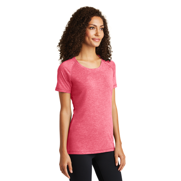 Sport-Tek® PosiCharge® Ladies' Triblend Wicking Scoop Neck Raglan Tee