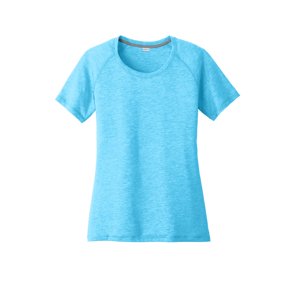 Sport-Tek® PosiCharge® Ladies' Triblend Wicking Scoop Neck Raglan Tee