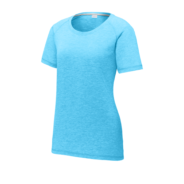 Sport-Tek® PosiCharge® Ladies' Triblend Wicking Scoop Neck Raglan Tee