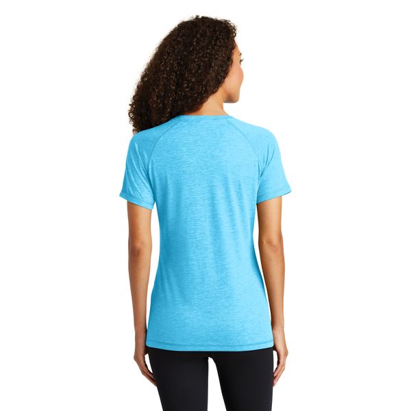 Sport-Tek® PosiCharge® Ladies' Triblend Wicking Scoop Neck Raglan Tee