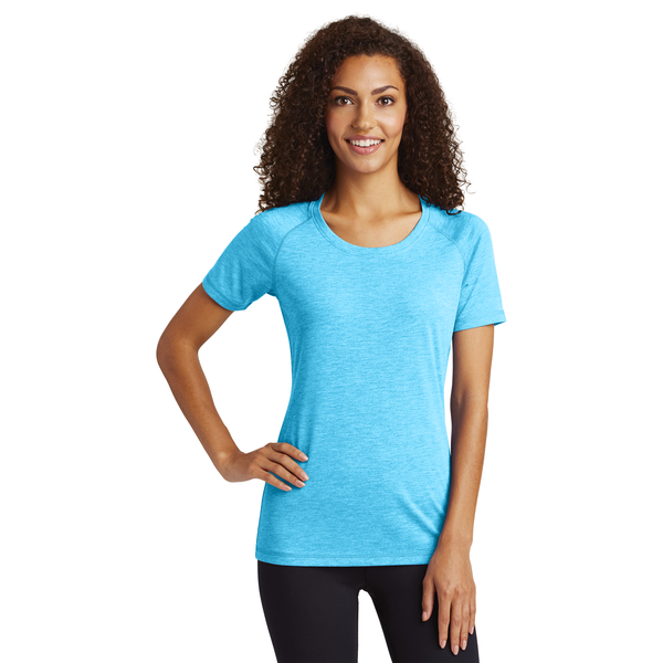 Sport-Tek® PosiCharge® Ladies' Triblend Wicking Scoop Neck Raglan Tee