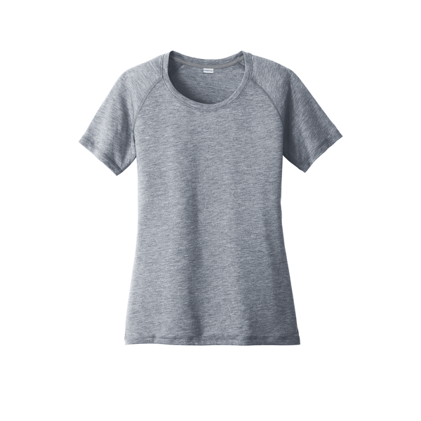 Sport-Tek® PosiCharge® Ladies' Triblend Wicking Scoop Neck Raglan Tee