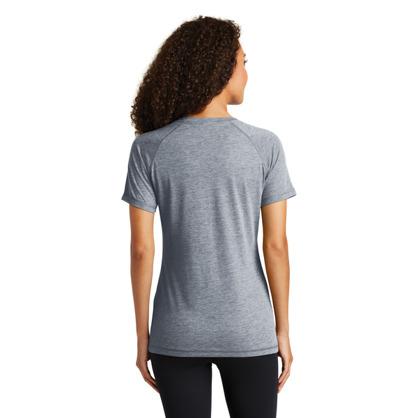 Sport-Tek® PosiCharge® Ladies' Triblend Wicking Scoop Neck Raglan Tee