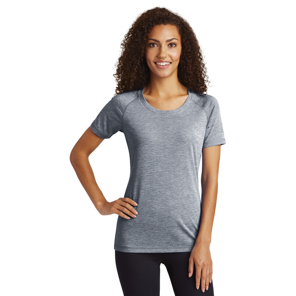 Sport-Tek® PosiCharge® Ladies' Triblend Wicking Scoop Neck Raglan Tee