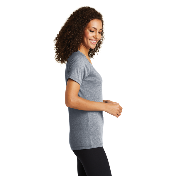 Sport-Tek® PosiCharge® Ladies' Triblend Wicking Scoop Neck Raglan Tee