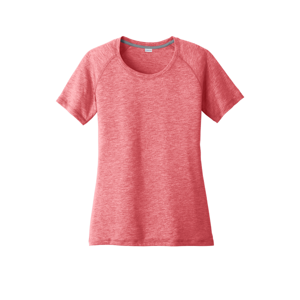 Sport-Tek® PosiCharge® Ladies' Triblend Wicking Scoop Neck Raglan Tee