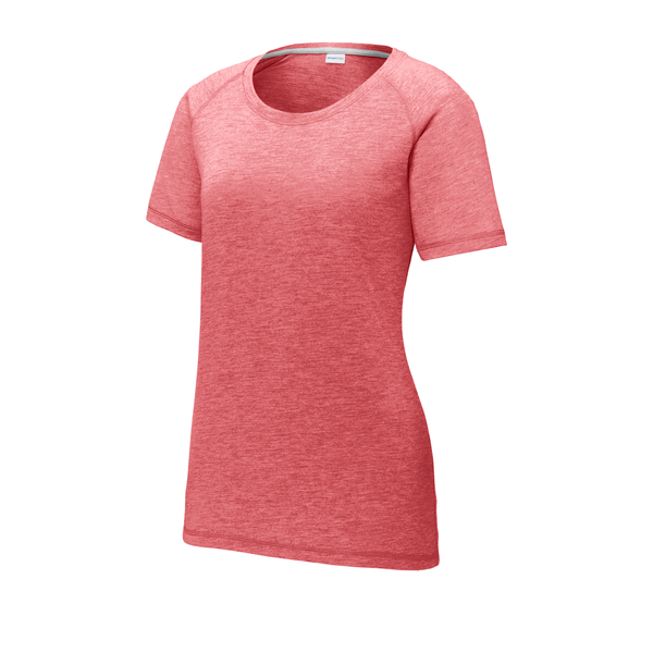 Sport-Tek® PosiCharge® Ladies' Triblend Wicking Scoop Neck Raglan Tee