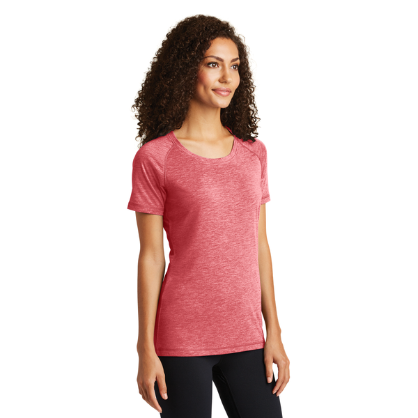 Sport-Tek® PosiCharge® Ladies' Triblend Wicking Scoop Neck Raglan Tee