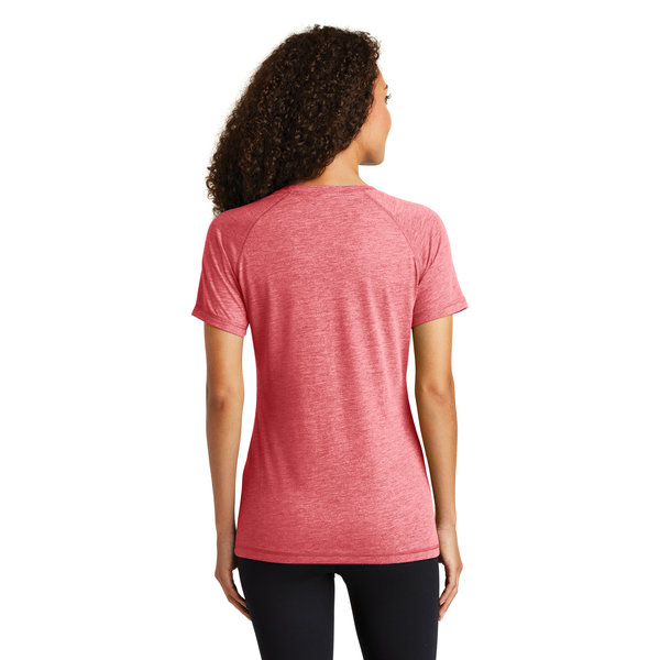 Sport-Tek® PosiCharge® Ladies' Triblend Wicking Scoop Neck Raglan Tee