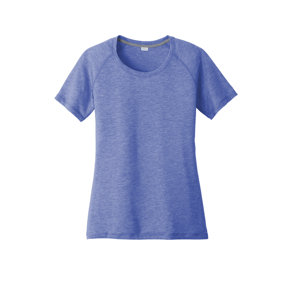 Sport-Tek® PosiCharge® Ladies' Triblend Wicking Scoop Neck Raglan Tee
