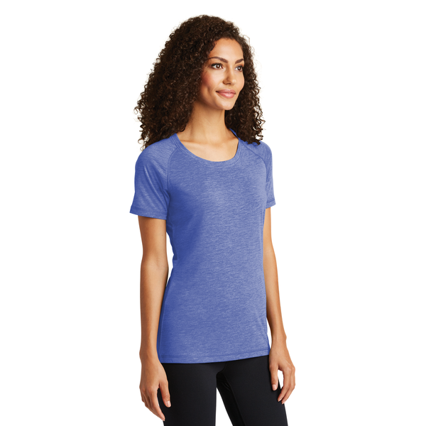 Sport-Tek® PosiCharge® Ladies' Triblend Wicking Scoop Neck Raglan Tee