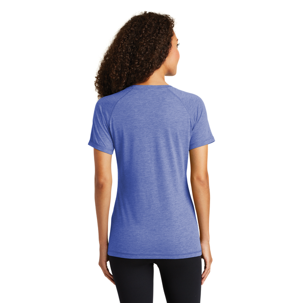 Sport-Tek® PosiCharge® Ladies' Triblend Wicking Scoop Neck Raglan Tee