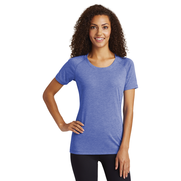 Sport-Tek® PosiCharge® Ladies' Triblend Wicking Scoop Neck Raglan Tee