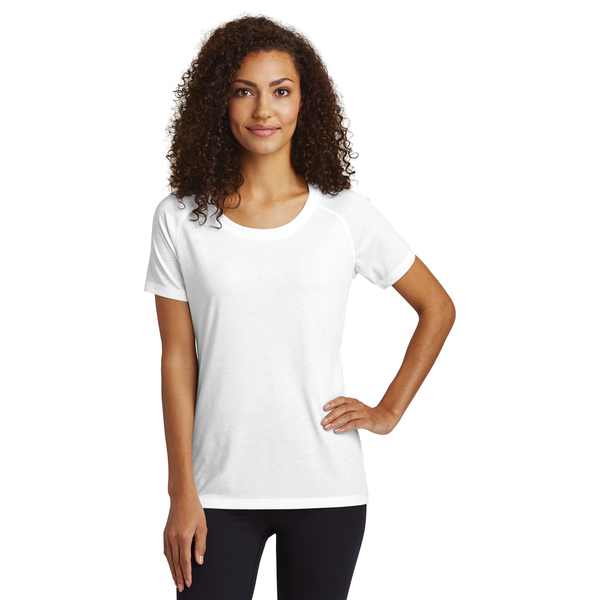 Sport-Tek® PosiCharge® Ladies' Triblend Wicking Scoop Neck Raglan Tee