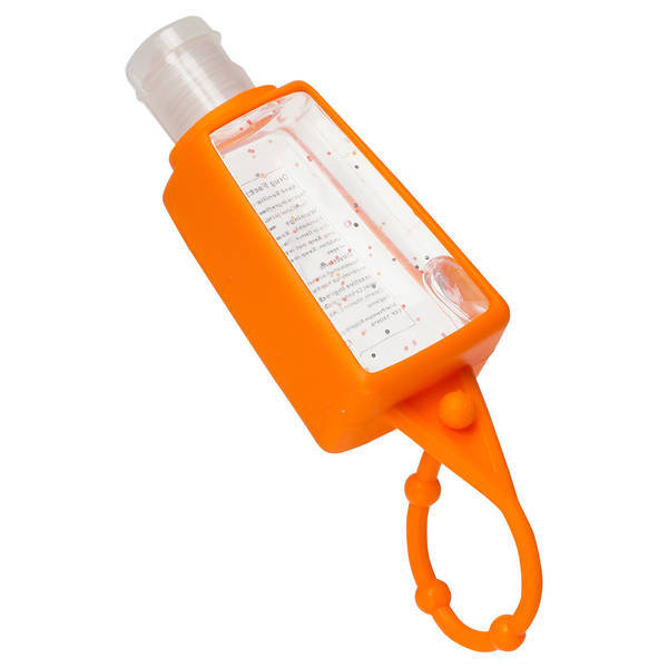 Gel Go Antibacterial Hand Sanitizer w/ Rubber Carrier, 1oz.