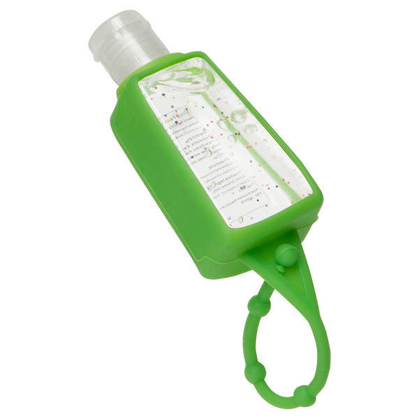 Gel Go Antibacterial Hand Sanitizer w/ Rubber Carrier, 1oz.