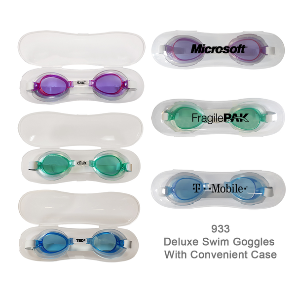 Deluxe Adult Swim Goggles with Case