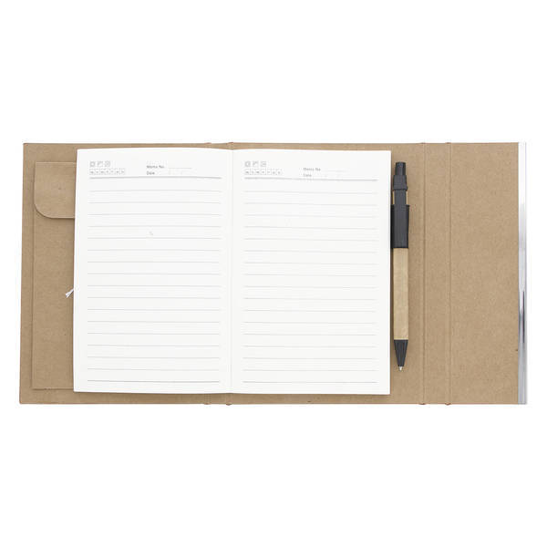 Woodgrain Padfolio w/ Sticky Notes & Flags