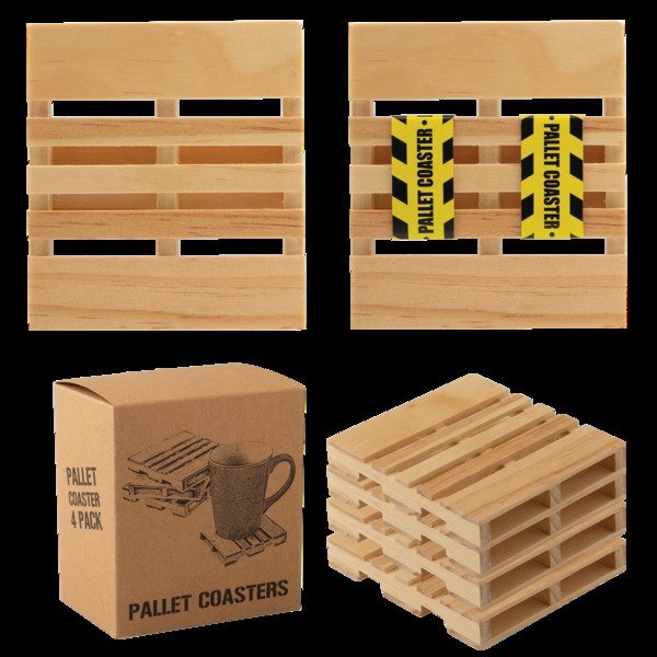 Wood Pallet Coaster, Set of 4
