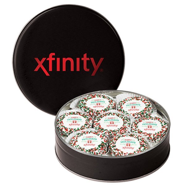 Chocolate Covered Oreos® w/ Holiday Nonpareils in Tin