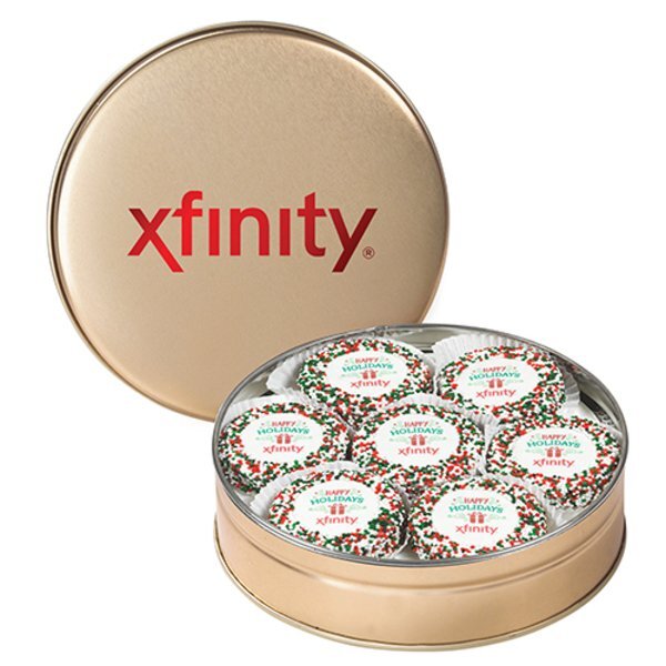 Chocolate Covered Oreos® w/ Holiday Nonpareils in Tin