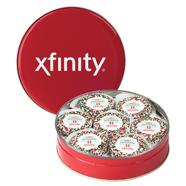 Chocolate Covered Oreos® w/ Holiday Nonpareils in Tin