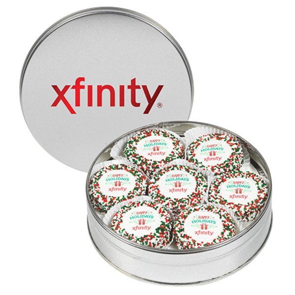 Chocolate Covered Oreos® w/ Holiday Nonpareils in Tin