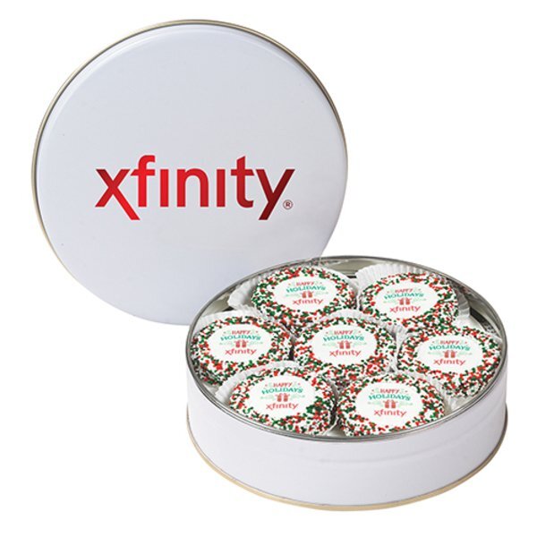 Chocolate Covered Oreos® w/ Holiday Nonpareils in Tin