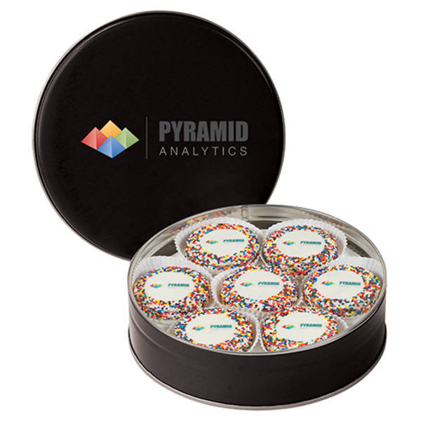 Chocolate Covered Oreos® w/ Rainbow Nonpareils in Tin