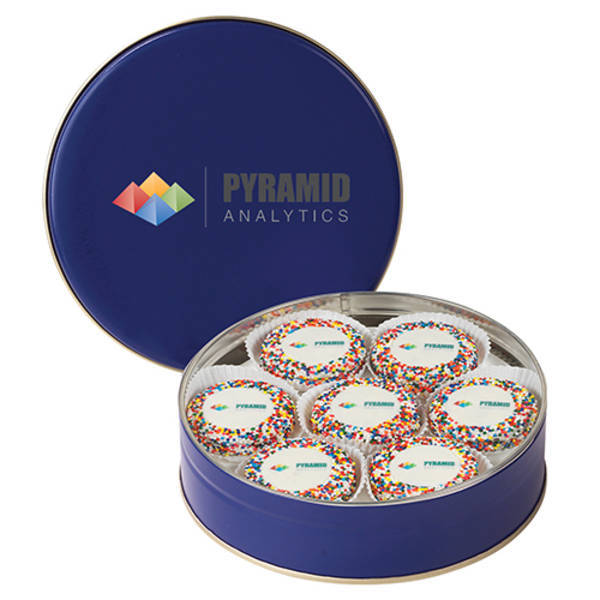 Chocolate Covered Oreos® w/ Rainbow Nonpareils in Tin