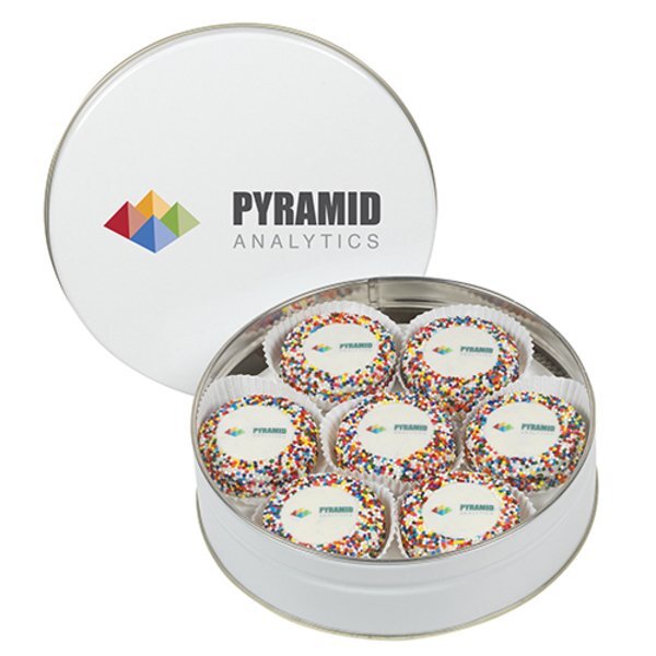 Chocolate Covered Oreos® w/ Rainbow Nonpareils in Tin