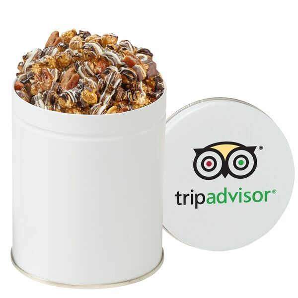 Gourmet Munch Chocolate & Caramel Mixed Popcorn Tin, Quart