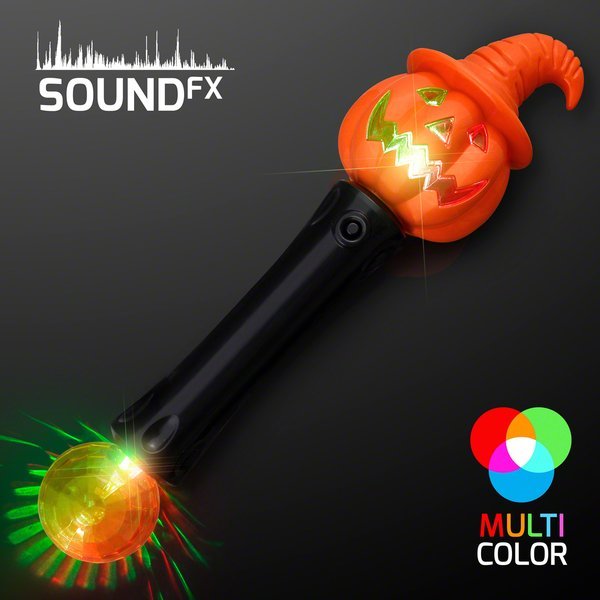 Witchy Halloween Pumpkin LED Sound & Light Wand