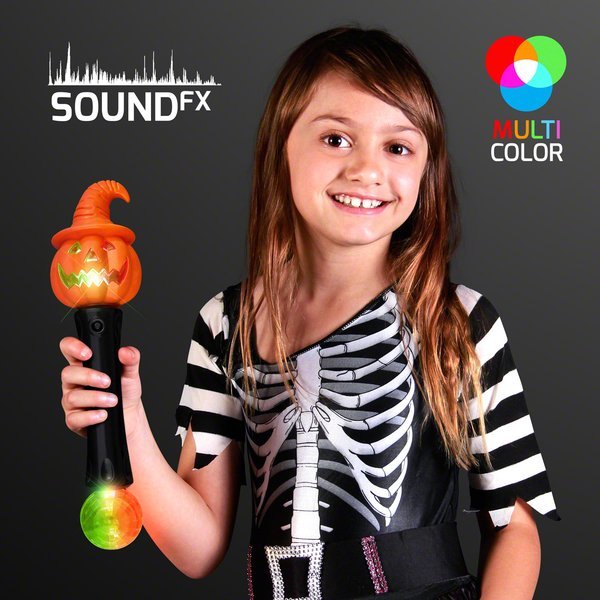 Witchy Halloween Pumpkin LED Sound & Light Wand